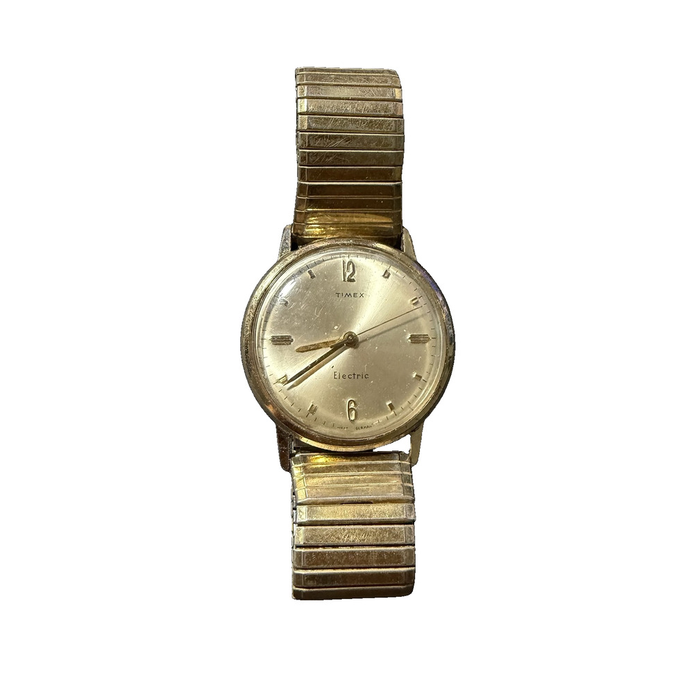 Vintage Timex Electric Gold Tone Men's Wristwatch Expansion Band Runs